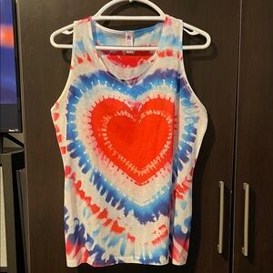 Tie-Dye Heart Tank Top